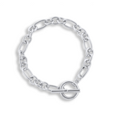 Silver Maude Curb Chain T bar Necklace