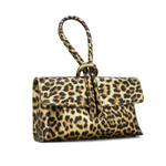 Pewter Leopard Loop Clutch/Cross Body Bag