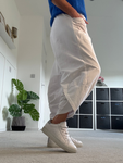 White Slim Barrel Cargo Joggers