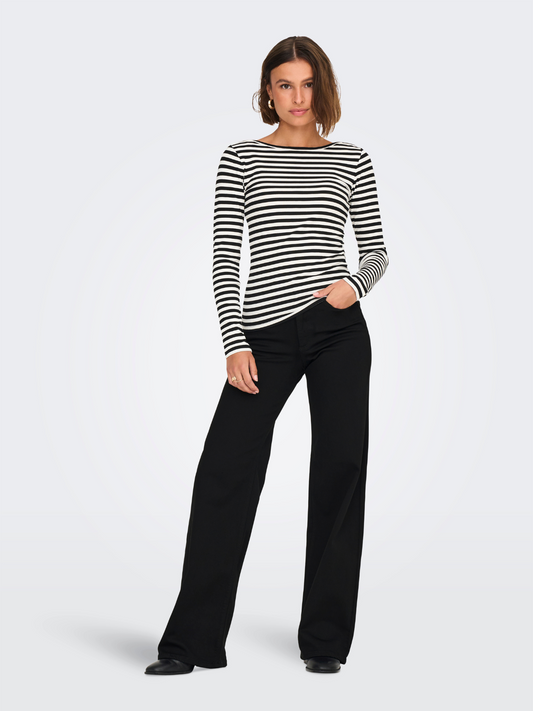 Madison Black Denim High Waist Wide Leg Jeans