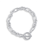 Silver Maude Curb Chain T bar Bracelet