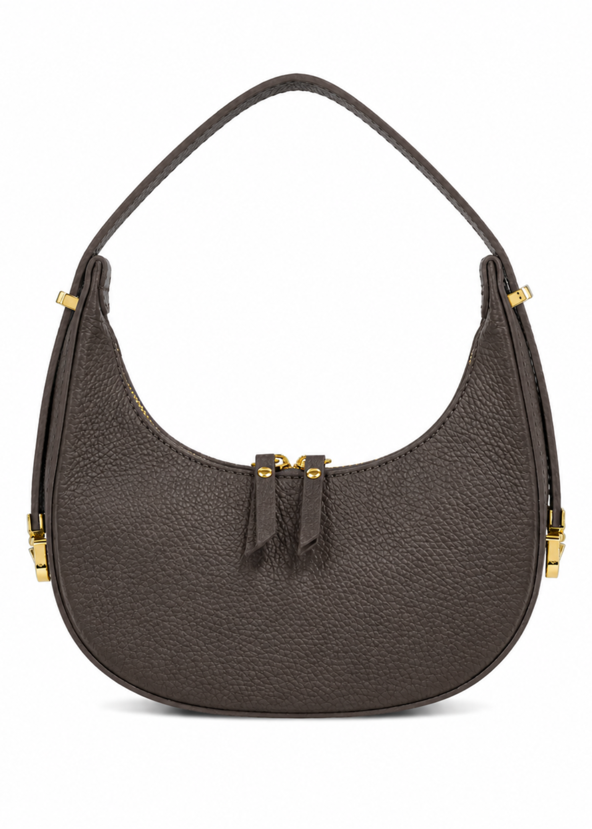 Red Leather Small Round Shoulder Bag