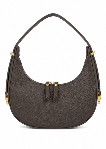 Red Leather Small Round Shoulder Bag