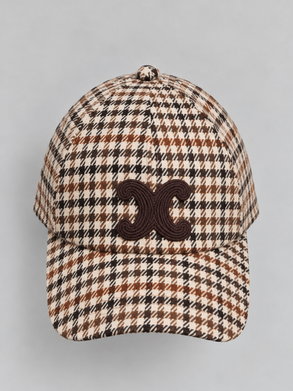 Brown Heritage Check Baseball Cap