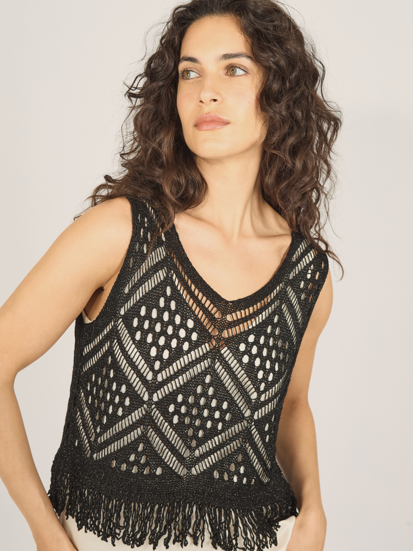 Black Crochet Bella Top