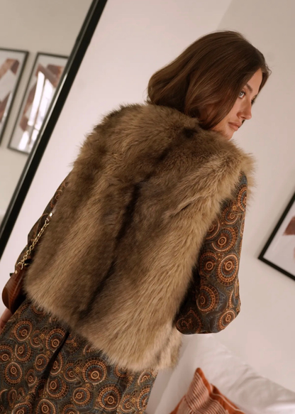 Taupe Faux Fur Gilet