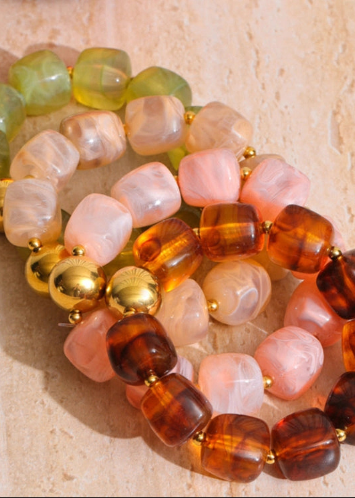 Black Chunky Acrylic Bead Bracelet