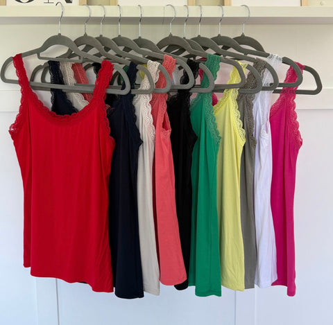 Lace Trim Basic Vest | Lots of Colours