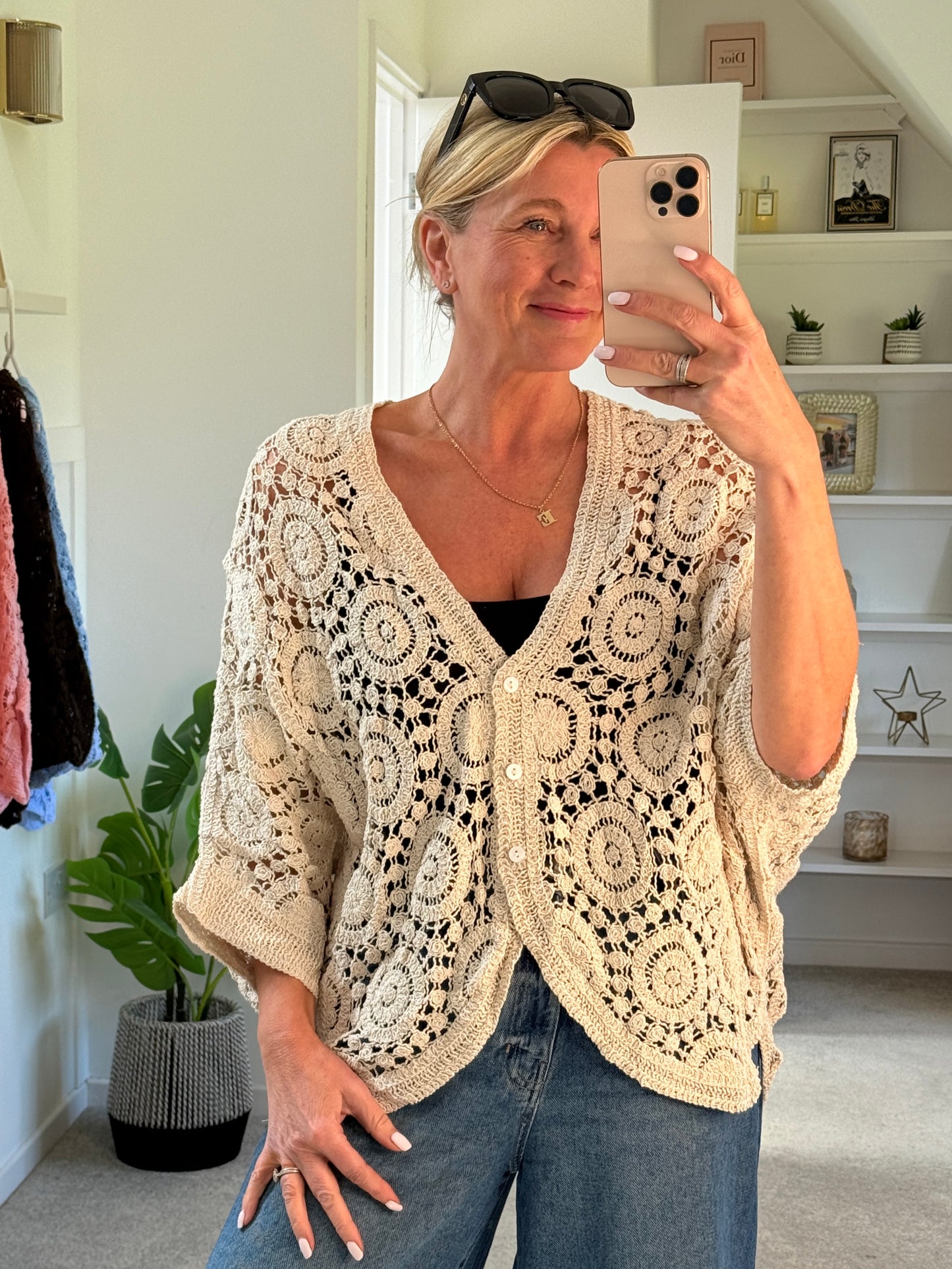 Stone Circle Design Crochet Cardigan