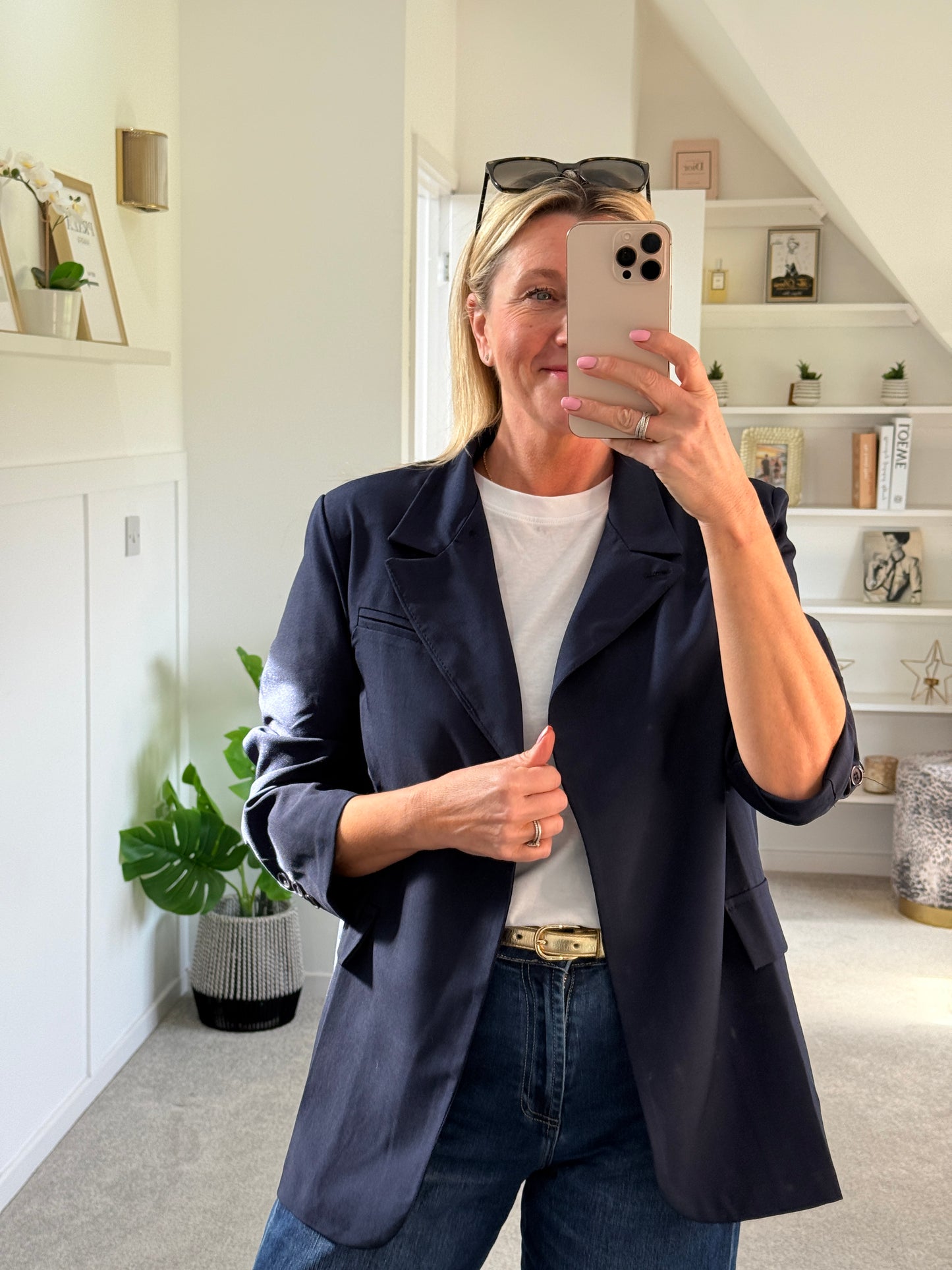 NEW Navy Single Button Plain Blazer
