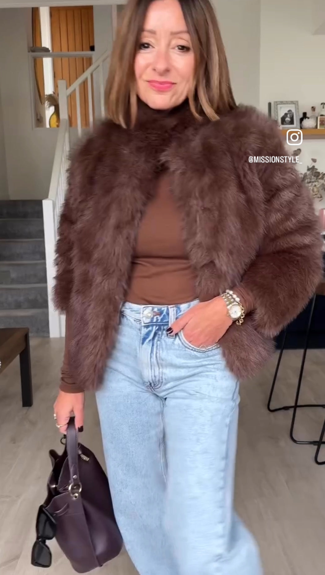 Chocolate Monroe Faux Fur Jacket