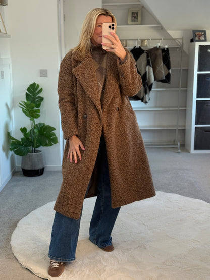 Cappuccino Double Breasted Cosy Coat