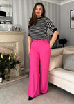 Hot Pink Luxe Wide Leg Trousers
