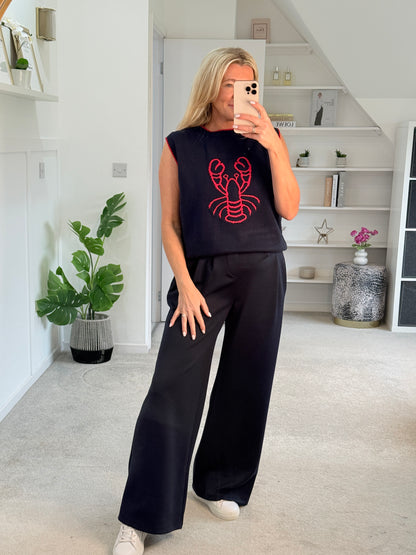 Navy/Red Lobster Motif Tank Top