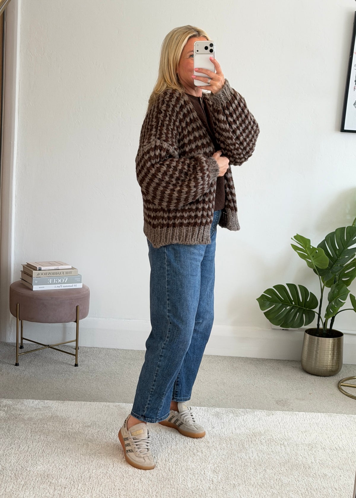 Hot Pink/Red Cosy Stripe Cardigan