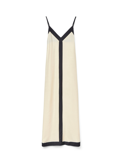 Demi Black/Cream Strappy V Neck Maxi Dress