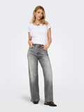 Madison Light Grey High Waist Wide Leg Jeans