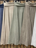 Mocha Washed Linen Panel Skirt