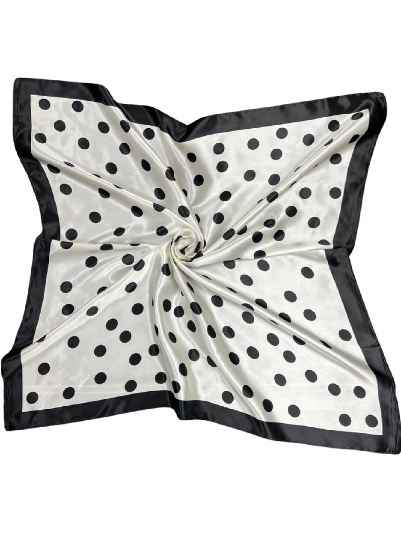 Navy/White Polka Dot Silk Touch Square Scarf