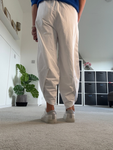 White Slim Barrel Cargo Joggers