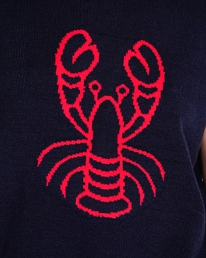 Navy/Red Lobster Motif Tank Top