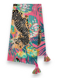 Pink Panther Print Tassel Square Scarf