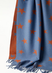 Navy & Fuschia Star Print Scarf