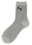 Silver Sparkly Socks With Detachable Bee