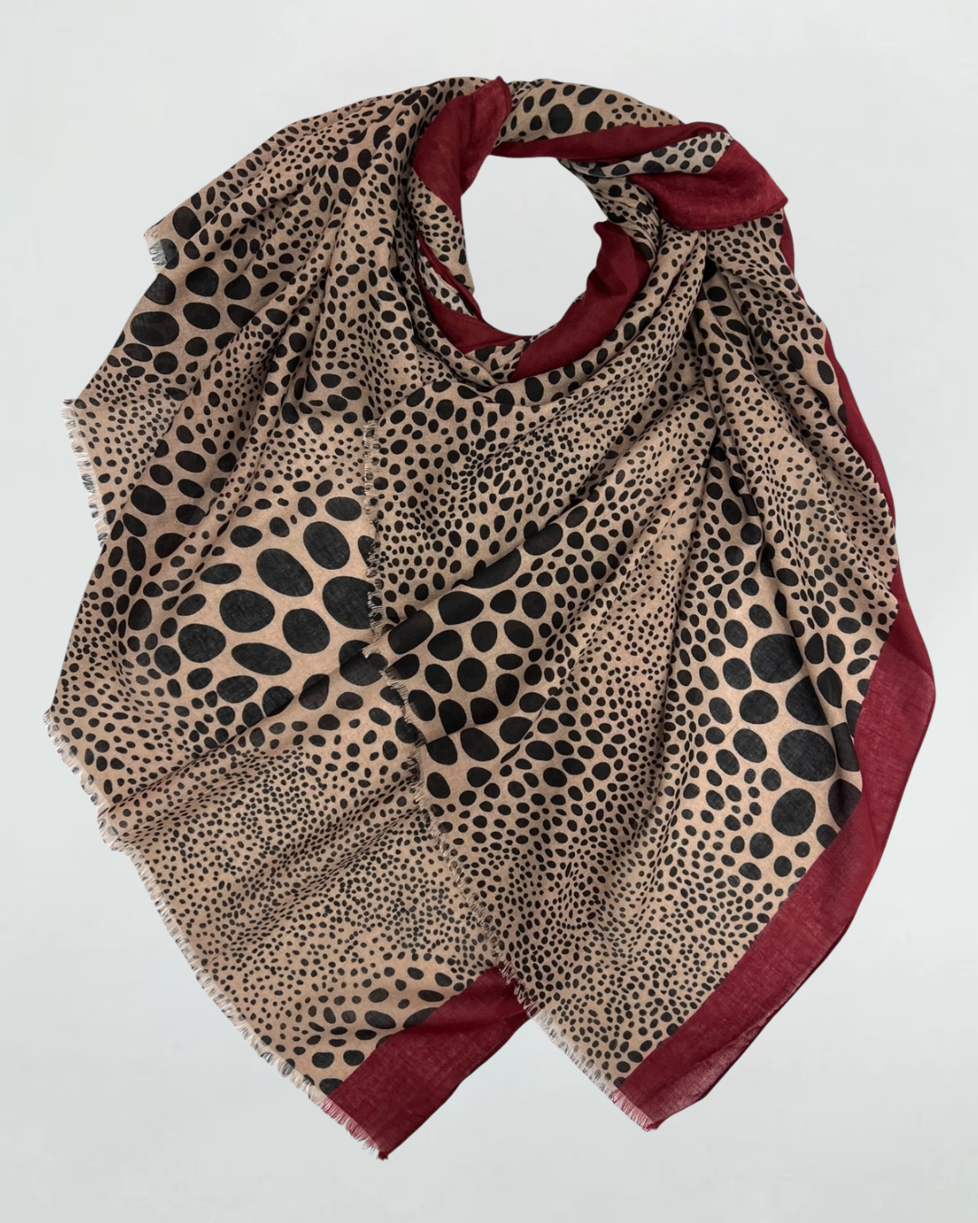 Brown Leopard Dots Print Scarf