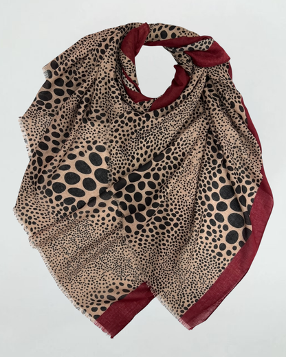 Brown Leopard Dots Print Scarf