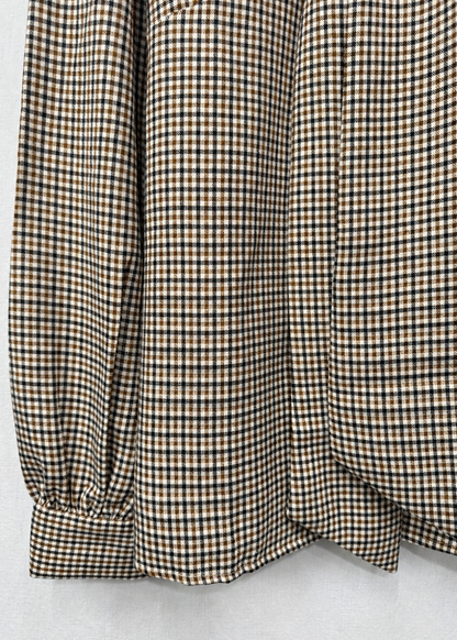 Heritage Check Tie Neck Puff Sleeve Blouse