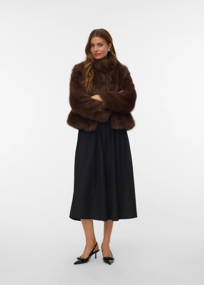 Chocolate Monroe Faux Fur Jacket