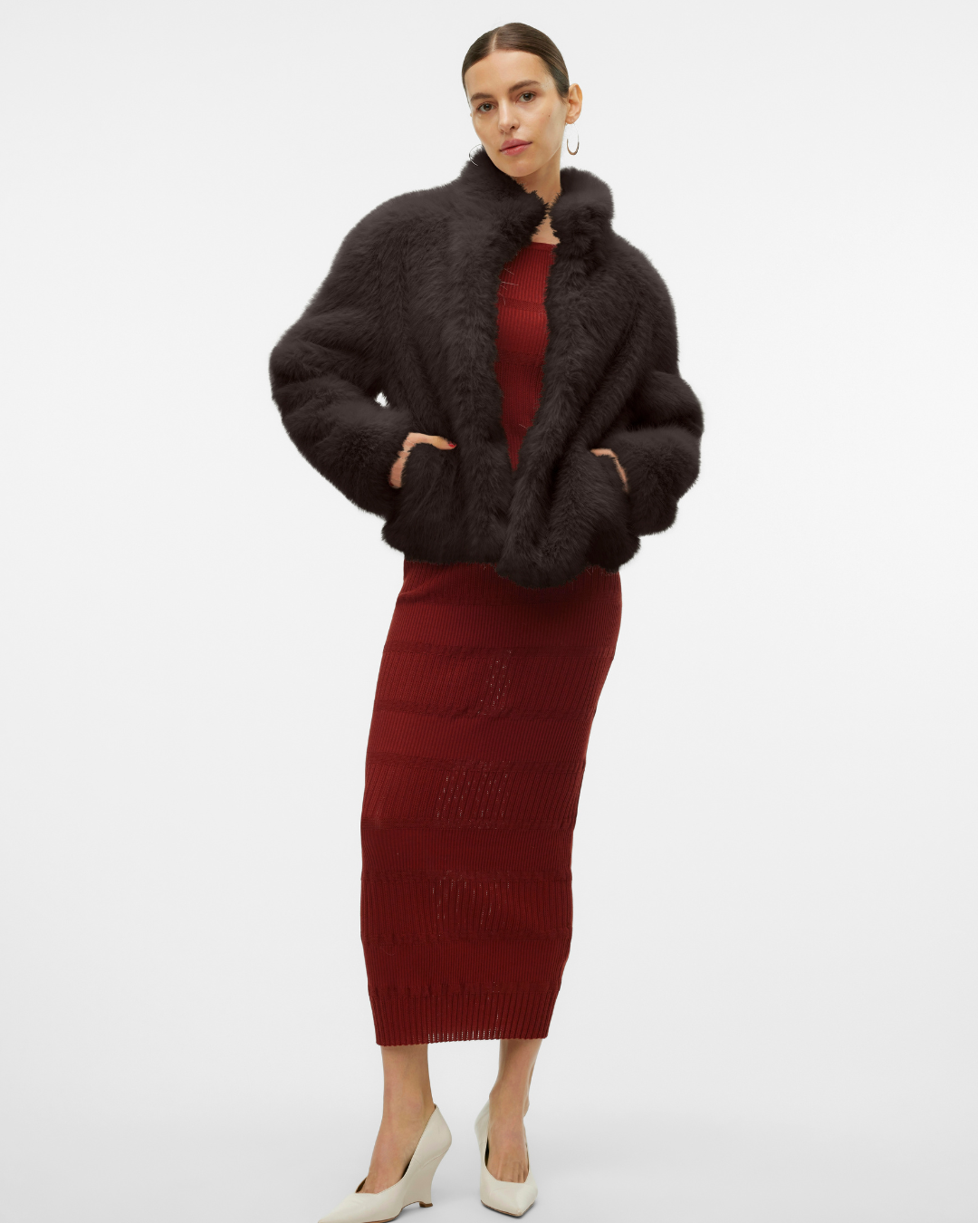 Chocolate Monroe Faux Fur Jacket