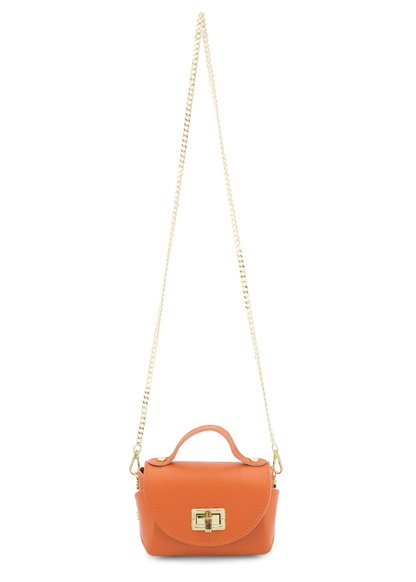 Black Bamboo Twist Lock Leather Mini Bag