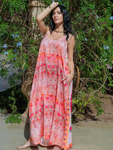 Melina Coral Strappy Contrast Back Maxi Dress