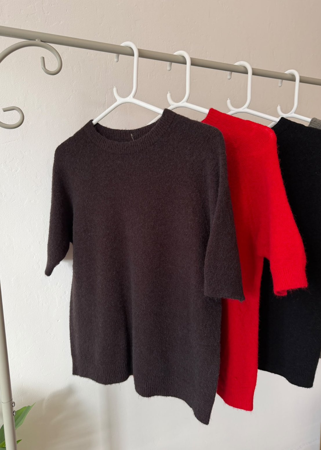Black S/S Alpaca Mix Jumper