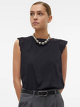 Emily Black Broderie Anglaise Cap Sleeve Top