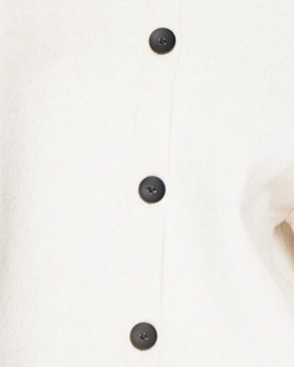 Beige/Black Contrast Button S/S Cardigan