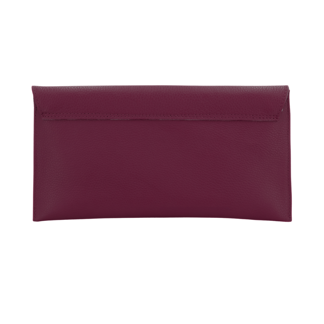 Black Leather Envelope Clutch Bag
