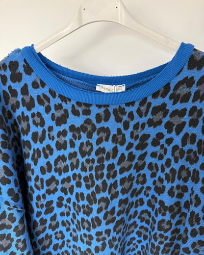 Cobalt Leopard Oversized Sweatshirt
