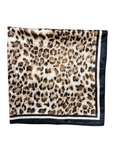 Grey Cheetah Pattern Silk Touch Square Scarf