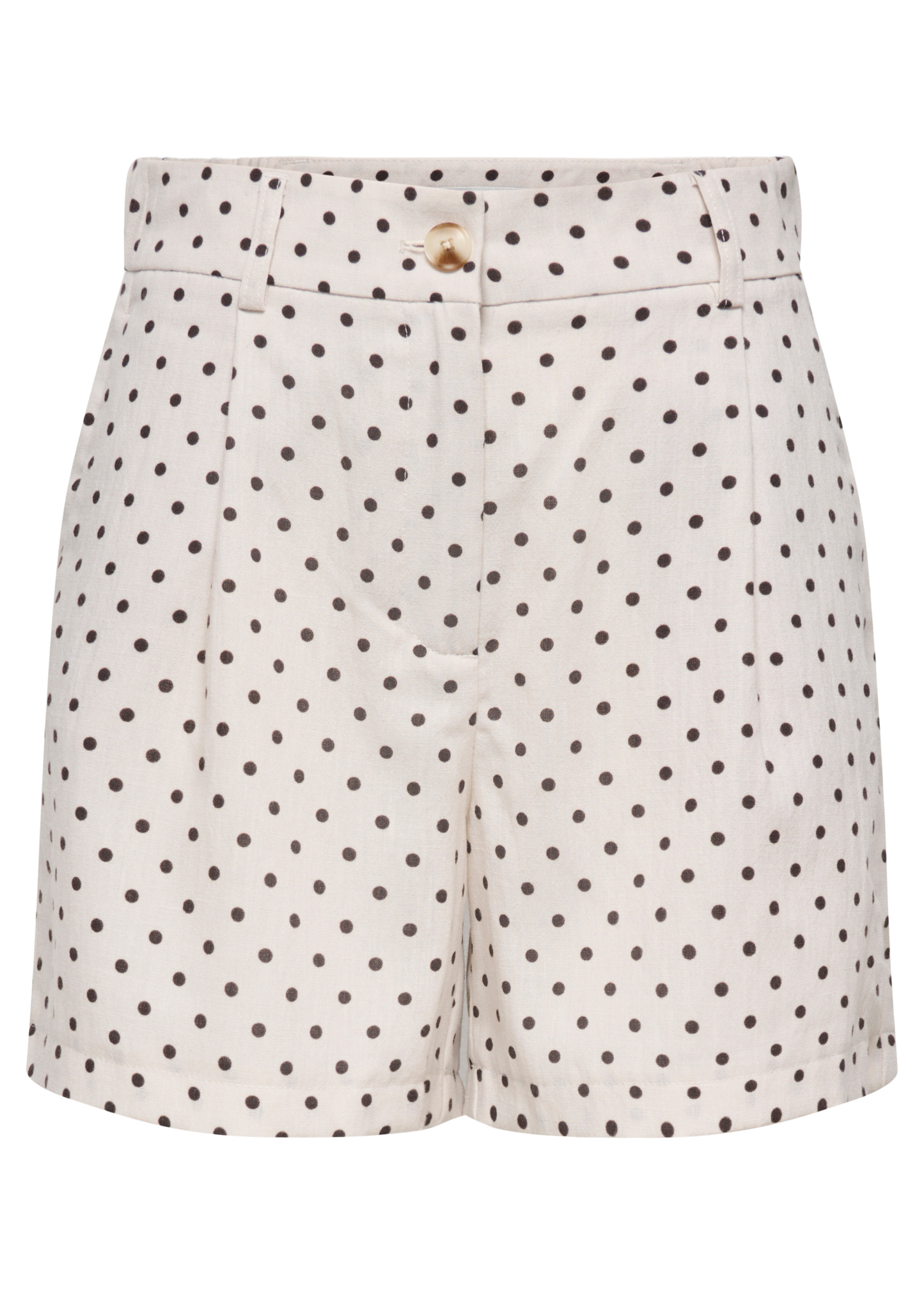 Pumice Stone/Chocolate Polka Dot Tailored Shorts