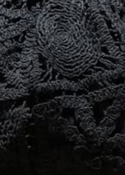 Black Lace Crochet Clutch Bag