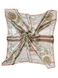 Pale Pink Lion Pattern Silk Touch Square Scarf