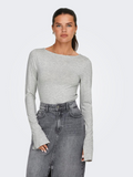 Felina Melange Grey Boat Neck Top