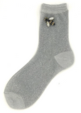 Gold Sparkly Socks With Detachable Bee