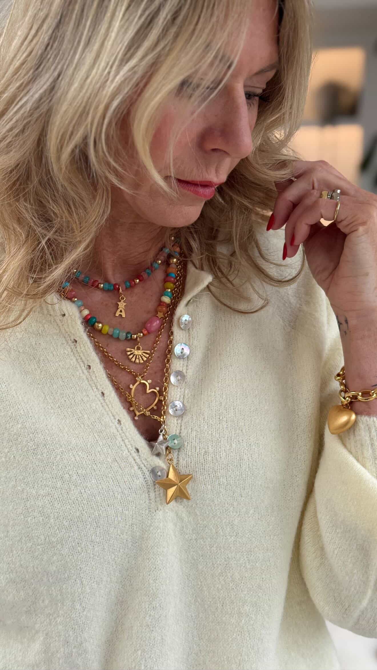 Papaya Alpaca Mix Button Jumper