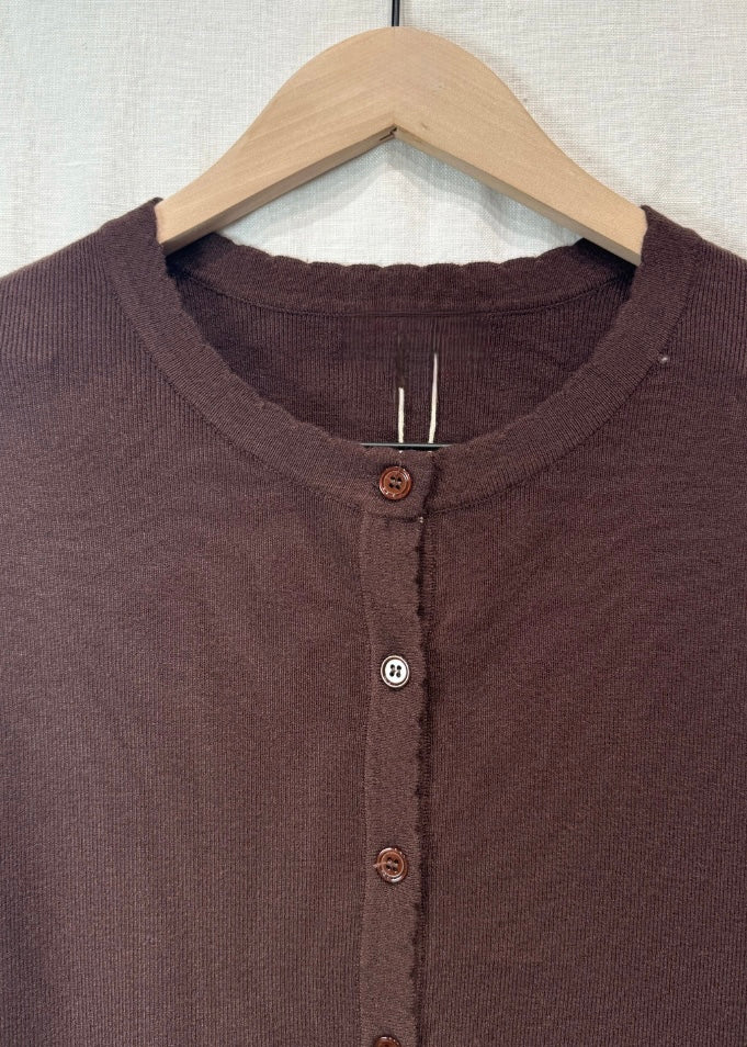 Chocolate Scallop Edge Cardigan