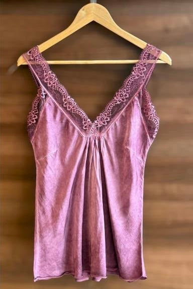 Mulberry Satin/Lace Cami Top