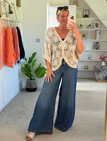 Stone Circle Design Crochet Cardigan